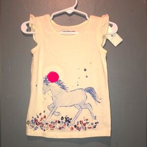 NWT Baby Gap Girls Size 18-24 Months Unicorn Ruffle Tank Top